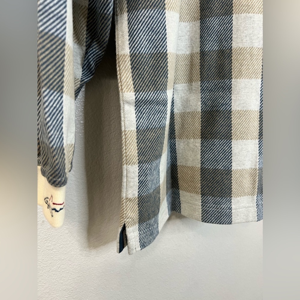 NWT Greg Norman Plaid Long Sleeve Polo Medium - Picture 7 of 9